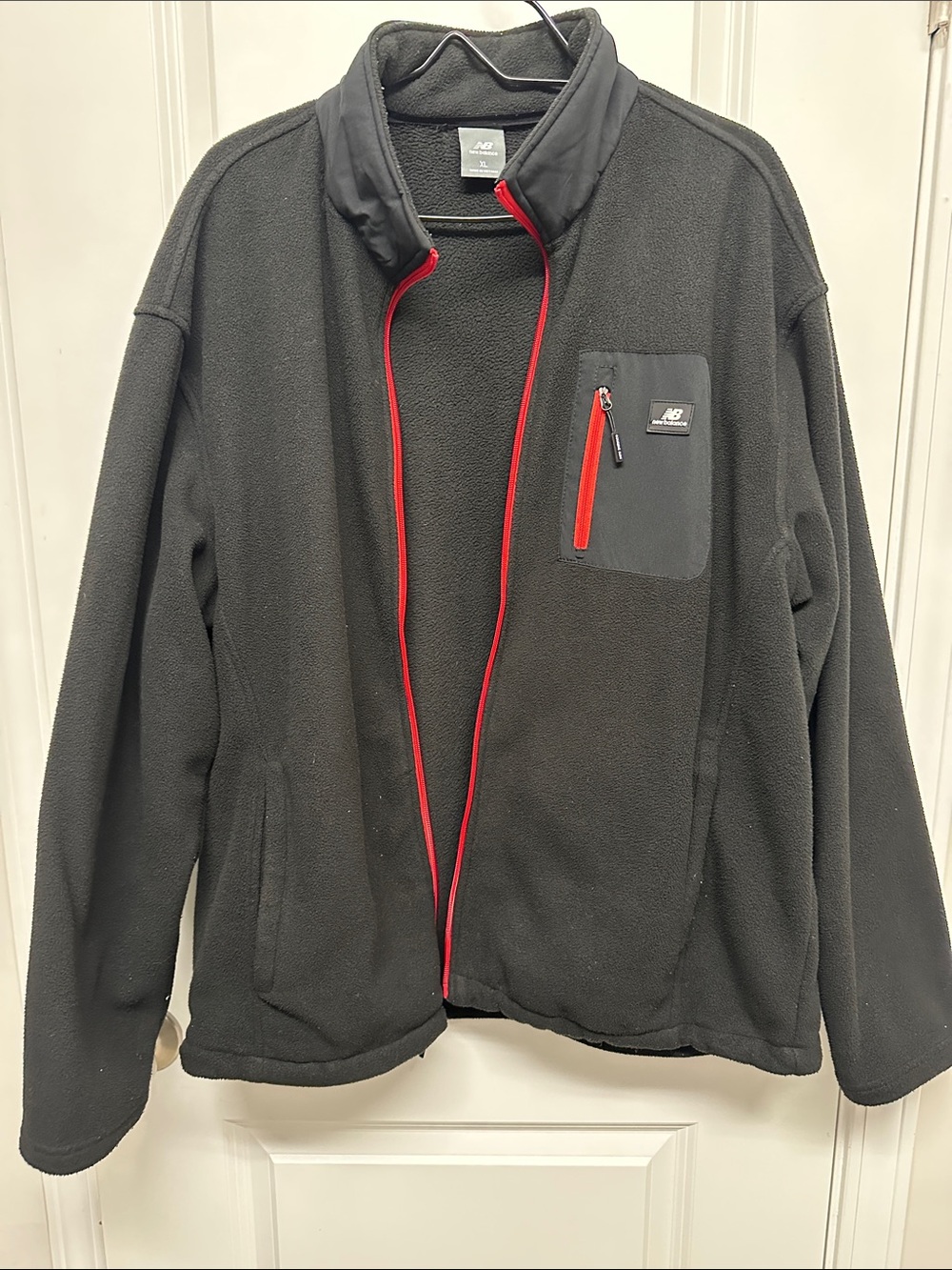 New Balance Men’s Black Fleece Jacket with Red Trim